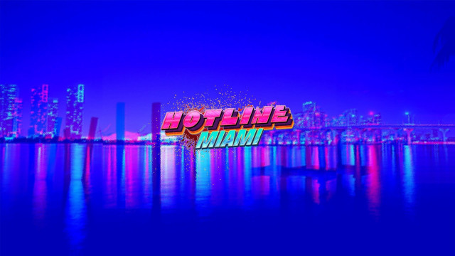 Neon hotline miami synthwave city free wallpaper for desktop - medium preview image