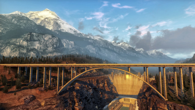 Bridge river mountain background bridge free wallpaper for desktop - medium preview image