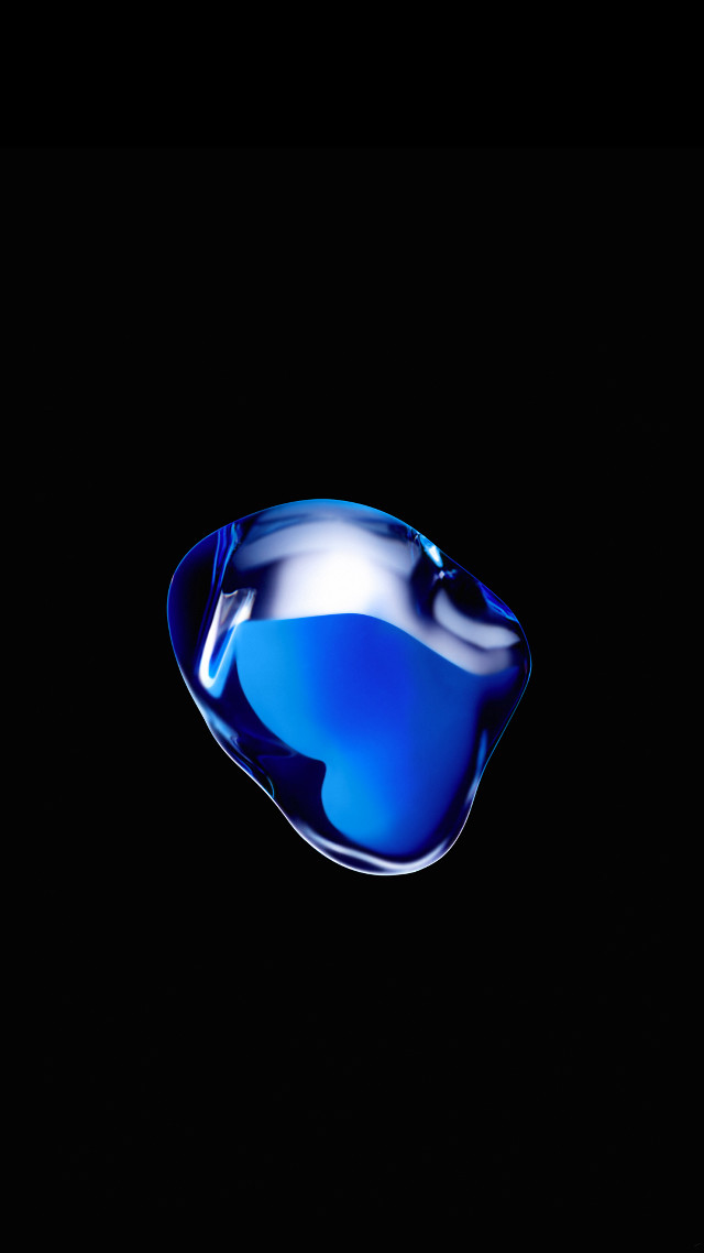 Blue apple logo black background #2 free wallpaper for mobile - medium preview image