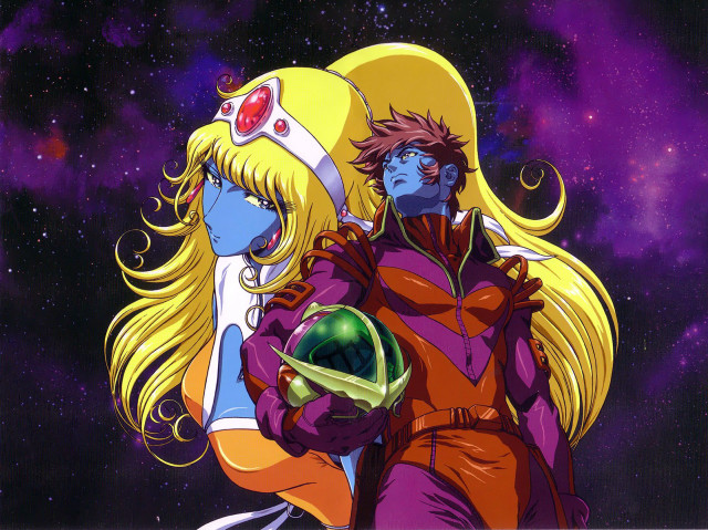 Anime couple galaxy background stars free wallpaper for desktop - medium preview image