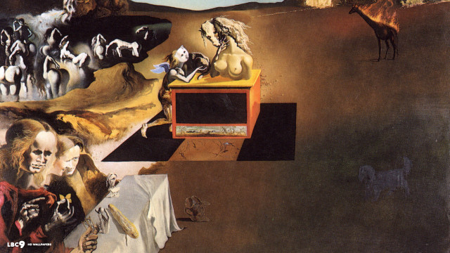 Desert group people horses dog free wallpaper for desktop - medium preview image