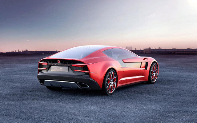 Red sports car parking lot #32 free wallpaper for desktop - medium preview image