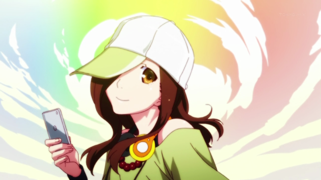 Woman hat cell phone smile free wallpaper for desktop - medium preview image