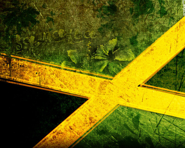 Yellow cross green black grunge free wallpaper for desktop - medium preview image