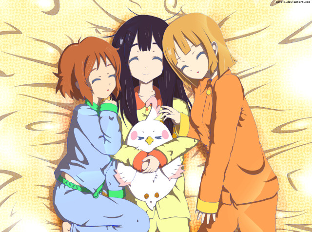 Three girls hugging smiling stuffed free wallpaper for desktop - medium preview image