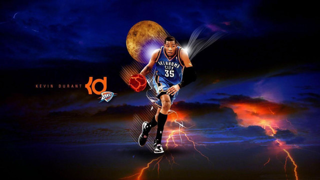 Basketball player running ball lightning #5 free wallpaper for desktop - medium preview image