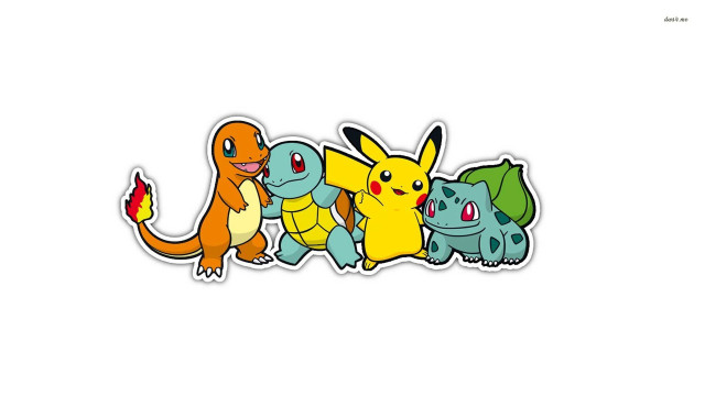 Pokemon stickers white surface background free wallpaper for desktop - medium preview image