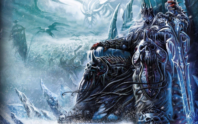 Man horse snow demon riding free wallpaper for desktop - medium preview image