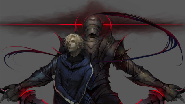 Man sword helmet arms outstretched free wallpaper for desktop - medium preview image