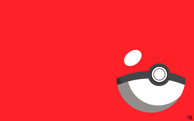 Red background black white pokeball free wallpaper for desktop - medium preview image