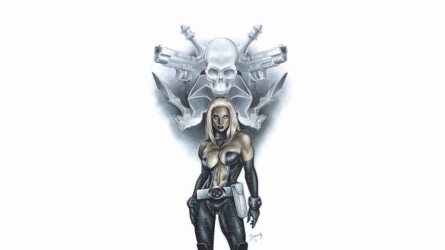 Woman gun skull cobra bodysuit free wallpaper for desktop - medium preview image