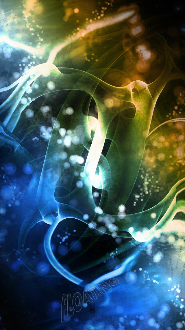 Hand holding cellphone colorful bubbles free wallpaper for mobile - medium preview image