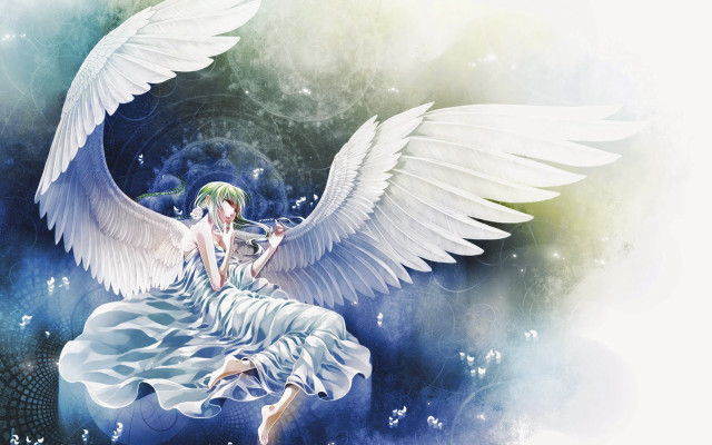 Woman white wings cloud sky #2 free wallpaper for desktop - medium preview image
