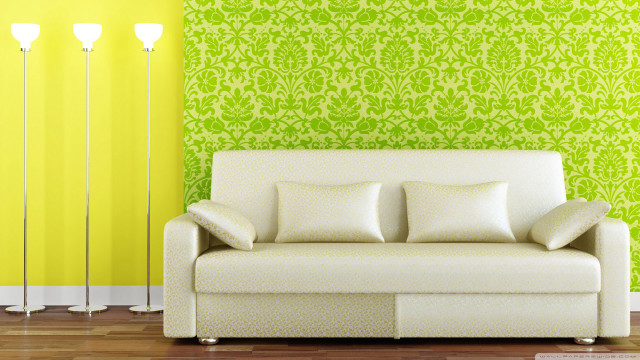 Couch green wall lamps white free wallpaper for desktop - medium preview image