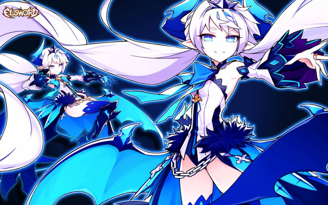 Anime blue hair white hair #4 free wallpaper for desktop - medium preview image