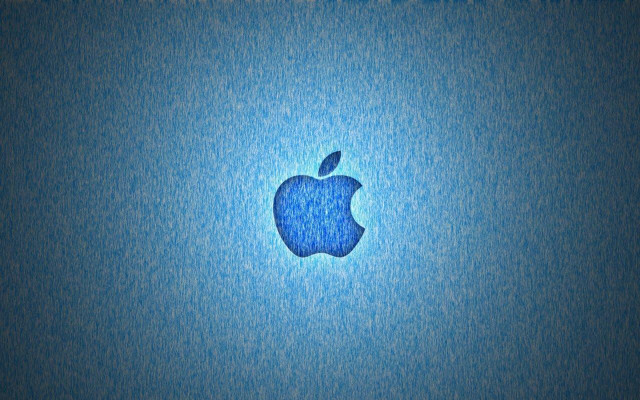 Apple logo blue background blue free wallpaper for desktop - medium preview image