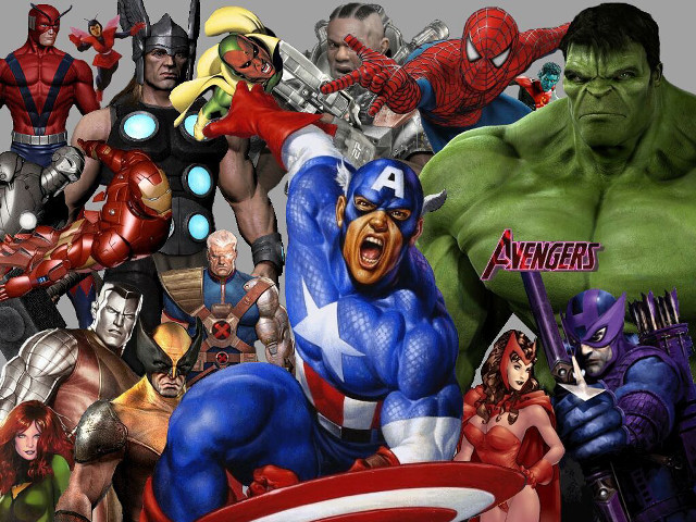 Avengers characters grouped together image free wallpaper for desktop - medium preview image