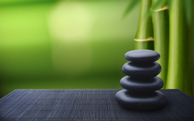 Stack of rocks bamboo mat #2 free wallpaper for desktop - medium preview image
