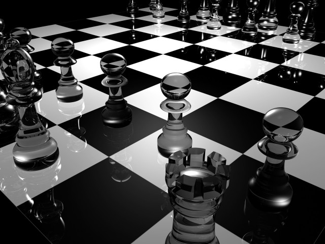 Black white chess board pieces #2 free wallpaper for desktop - medium preview image