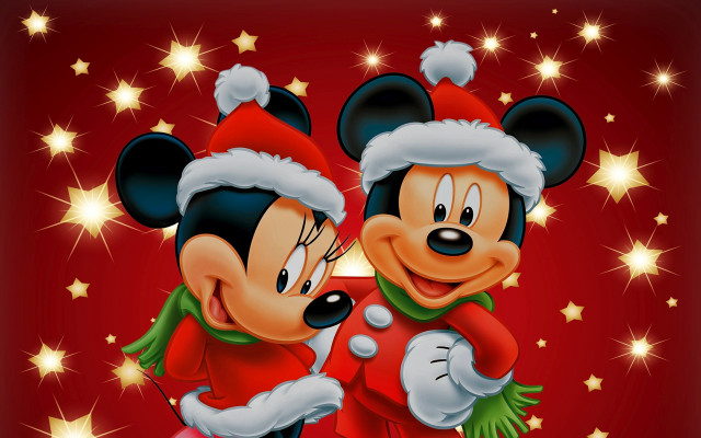 Mickey mouse hug red background free wallpaper for desktop - medium preview image