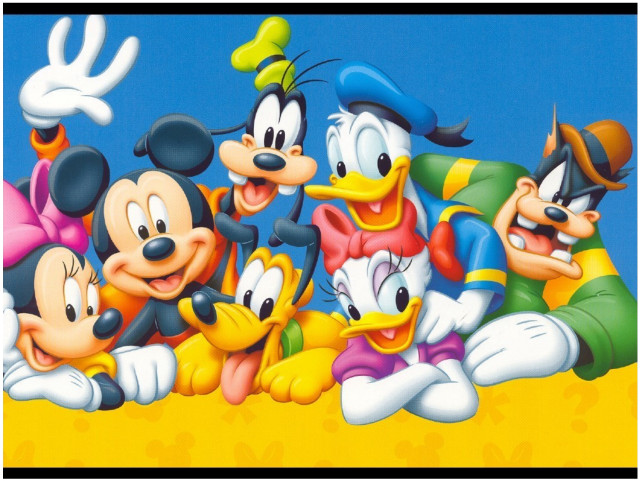 Cartoon characters yellow surface blue free wallpaper for desktop - medium preview image
