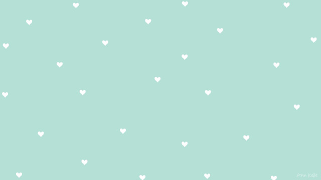 Green background white hearts white free wallpaper for desktop - medium preview image