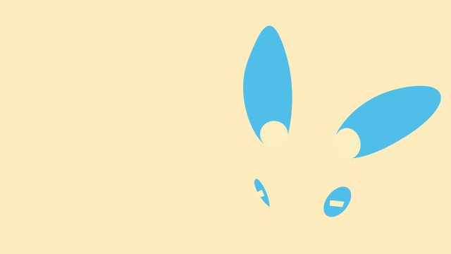 Blue bunny yellow background minimalist free wallpaper for desktop - medium preview image