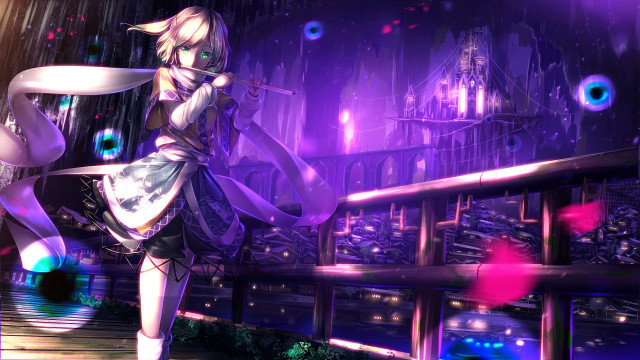Girl dress walking street sword free wallpaper for desktop - medium preview image