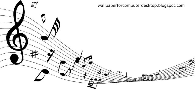 Black white musical notes treble free wallpaper for desktop - medium preview image