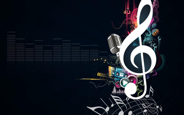 Musical note symbols microphone black #2 free wallpaper for desktop - medium preview image