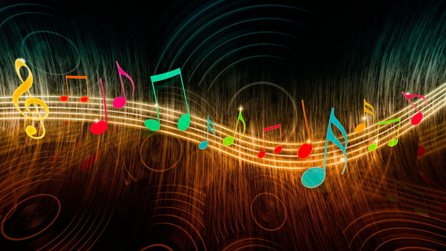 Musical note multiple notes black free wallpaper for desktop - medium preview image