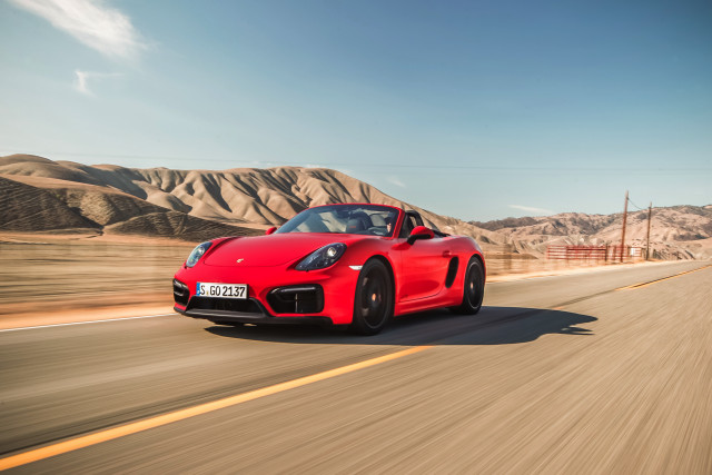 Red sports car desert road #7 free wallpaper for desktop - medium preview image