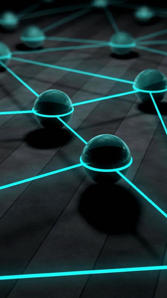 Black blue checkered hologram glowing free wallpaper for mobile - medium preview image