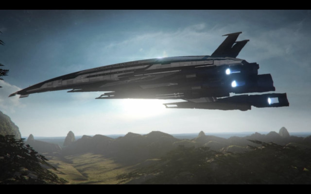 Futuristic fighter jet mountain range free wallpaper for desktop - medium preview image