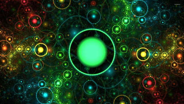 Green yellow abstract background circles free wallpaper for desktop - medium preview image