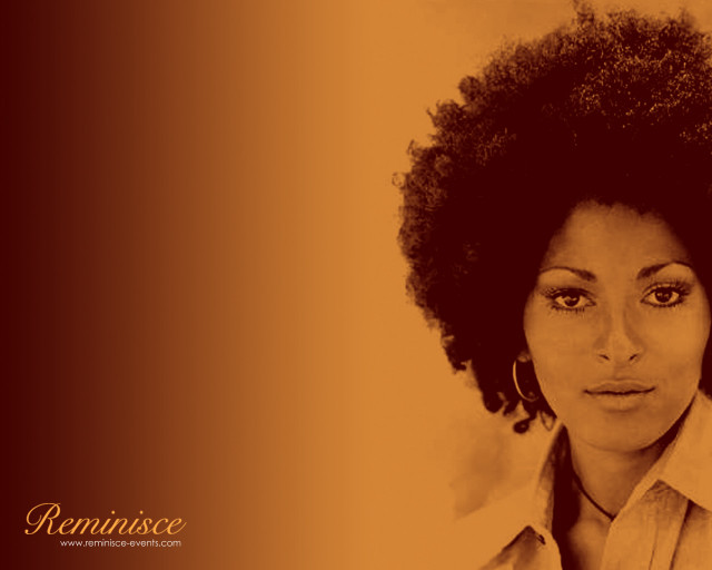 Woman afro serious expression looking free wallpaper for desktop - medium preview image