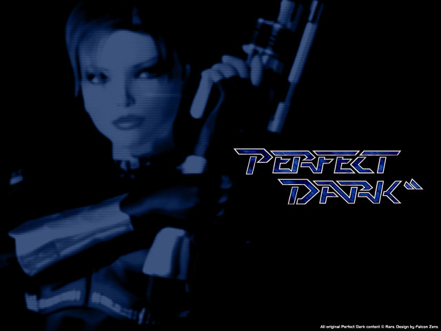 Woman holding gun perfect dark free wallpaper for desktop - medium preview image