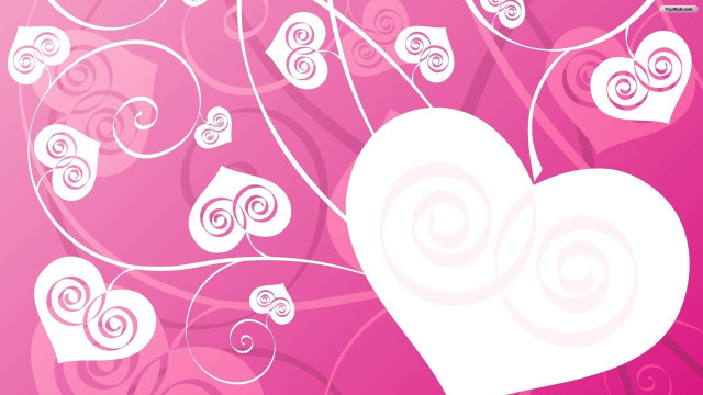 Heart swirls pink background hearts free wallpaper for desktop - medium preview image