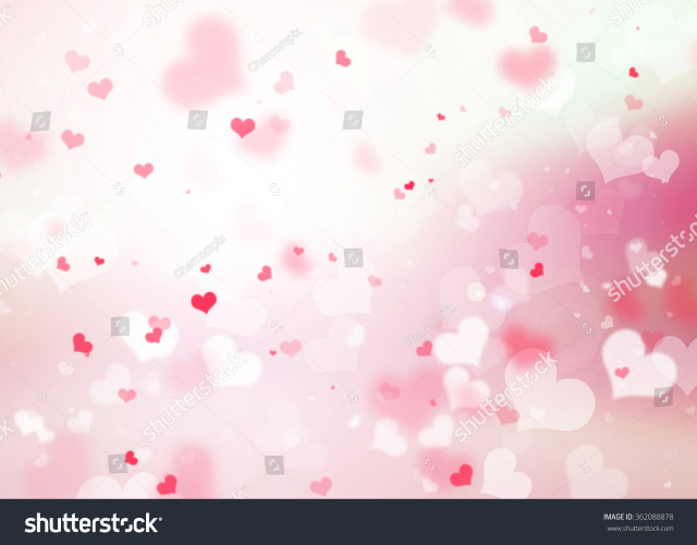 Pink white hearts blurry lights free wallpaper for desktop - medium preview image