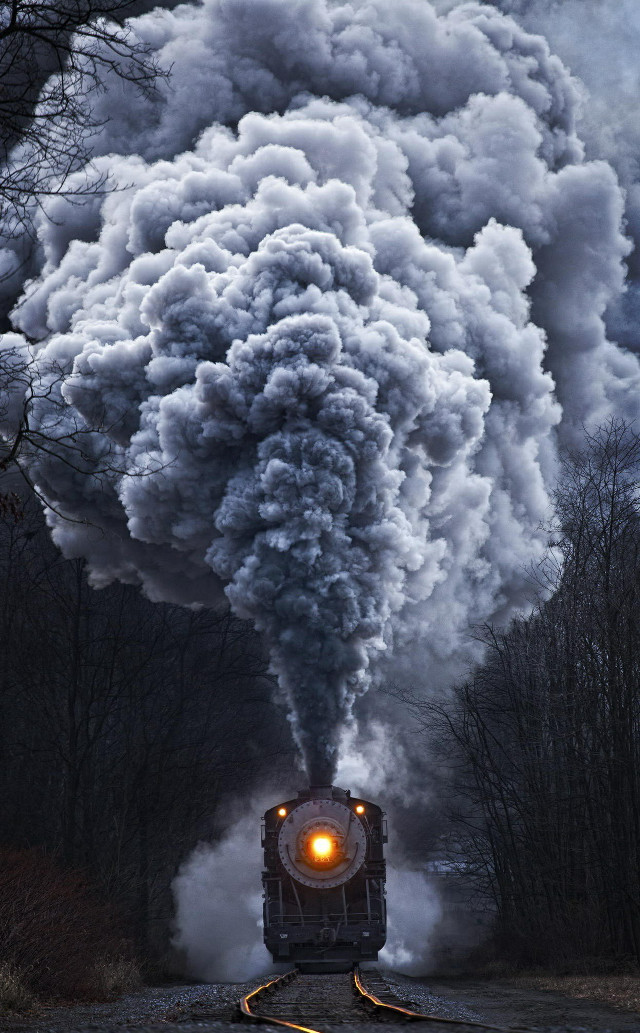 Train smoke tracks bright light free wallpaper for mobile - medium preview image