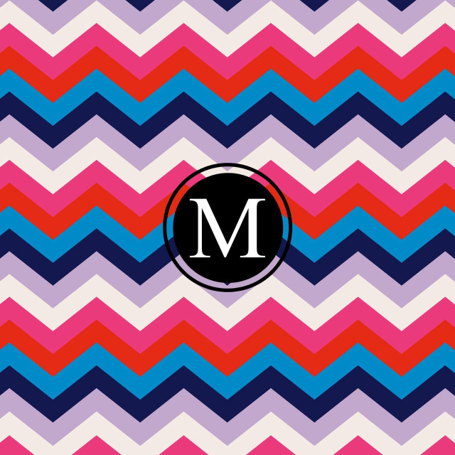 Colorful chevron pattern monogrammed m free wallpaper for tablet - medium preview image