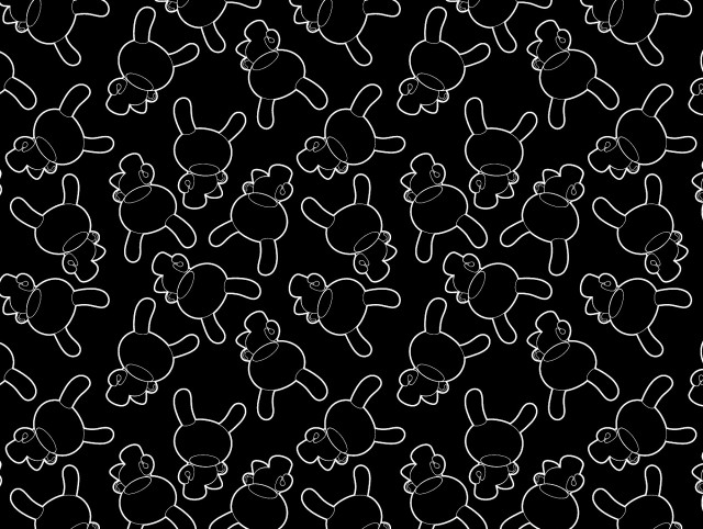 Black white pattern teddy bear free wallpaper for desktop - medium preview image