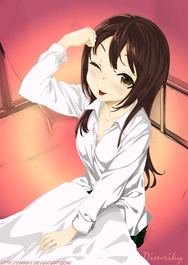 Woman sitting white shirt black free wallpaper for mobile - medium preview image