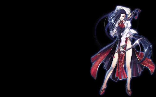 Woman red dress holding sword free wallpaper for desktop - medium preview image