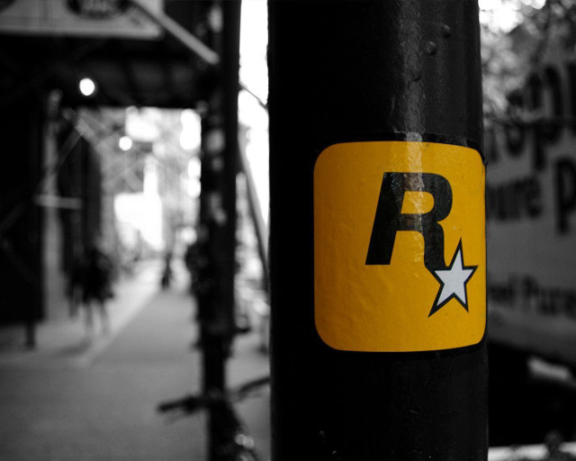 Sticker pole sidewalk building street free wallpaper for desktop - medium preview image