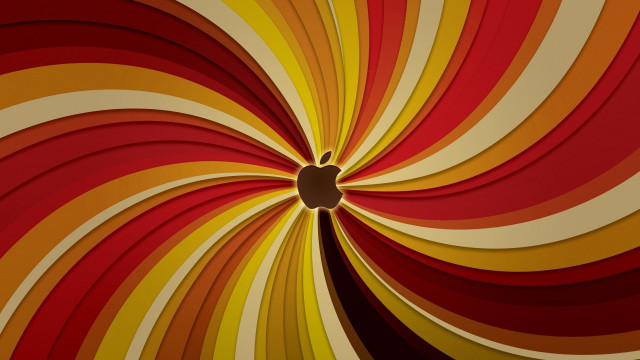 Computer red apple logo swirl free wallpaper for desktop - medium preview image