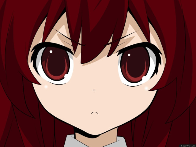 Anime girl red hair sad #2 free wallpaper for desktop - medium preview image