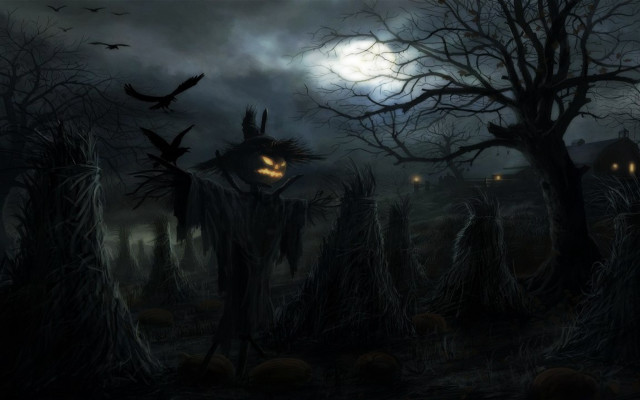 Creepy graveyard full moon bats #2 free wallpaper for desktop - medium preview image