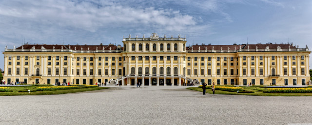 Large building windows grass bushes free wallpaper for desktop - medium preview image