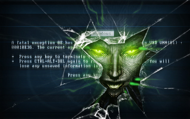 Computer green face light glass free wallpaper for desktop - medium preview image